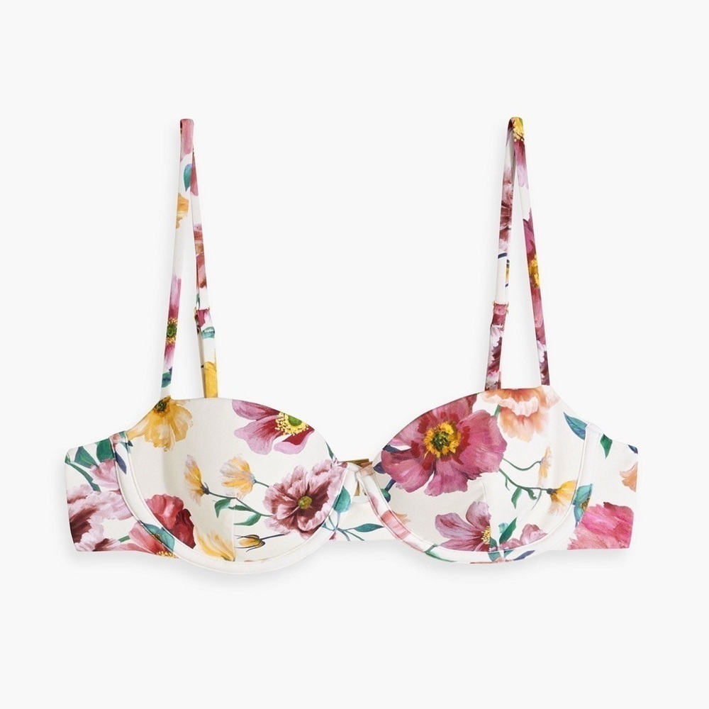 NWT Onia X Liberty Dalia Poppy Garden Lemon Multi Floral Bikini Swim Top Size XS
